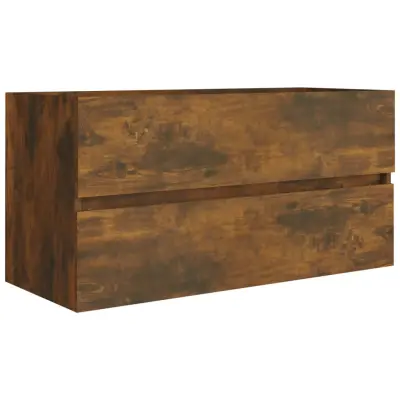 vidaXL Omarica za umivalnik dim. hrast 90x38,5x45 cm konstruiran les