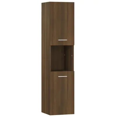 vidaXL Kopalniška omarica rjavi hrast 30x30x130 cm konstruiran les
