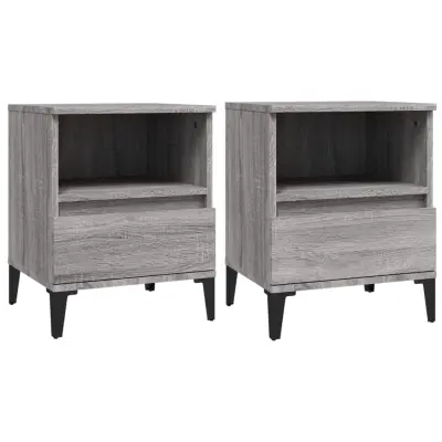 vidaXL Nočna omarica 2 kosa Siva sonoma 40x35x50 cm