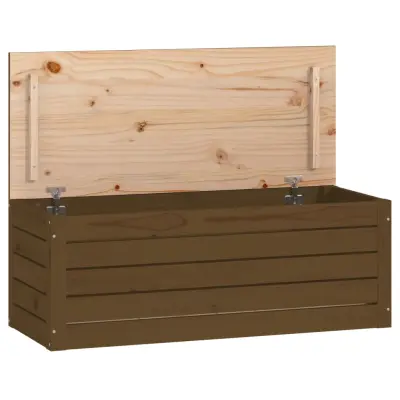 vidaXL Škatla za shranjevanje medeno rjava 89x36,5x33cm trdna borovina