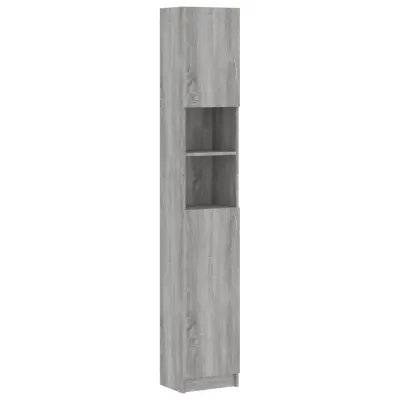 vidaXL Kopalniška omarica siva sonoma 32x25,5x190 cm konstruiran les