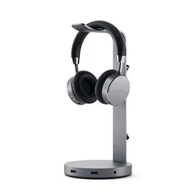 Satechi Aluminum Headphone Stand Hub - vesoljsko siva