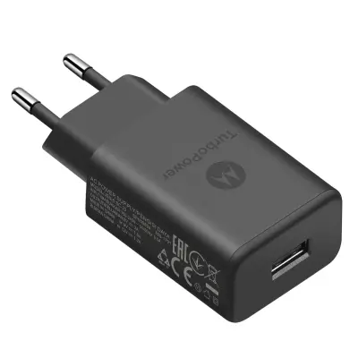 Originalni omrežni polnilnik Motorola, USB TurboPower 15 W - crn