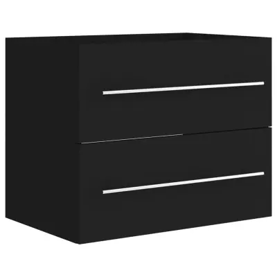 vidaXL Omarica za umivalnik črna 60x38,5x48 cm inženirski les