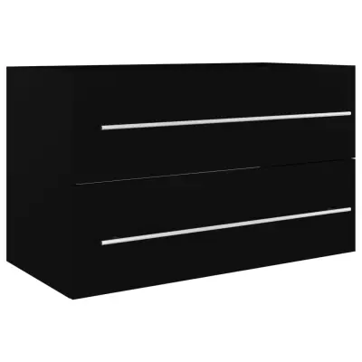 vidaXL Omarica za umivalnik črna 80x38,5x48 cm inženirski les