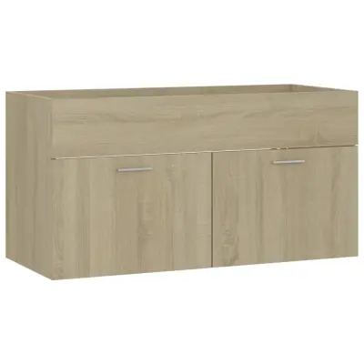 vidaXL Omarica za umivalnik sonoma hrast 90x38,5x46 cm inženirski les