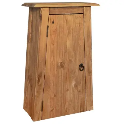 vidaXL Kopalniška stenska omarica iz trdne borovine 42x23x70 cm