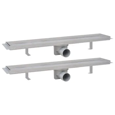 vidaXL Kanaleta za tuš 2 kosa 630x140 mm nerjaveče jeklo