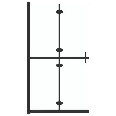 vidaXL Zložljiva pregrada za tuš prozorno ESG steklo 110x190 cm