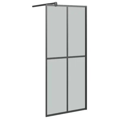 vidaXL Pregrada za tuš 90x195 cm temno kaljeno steklo