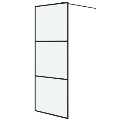 vidaXL Pregrada za tuš črna 80x195 cm motno ESG steklo