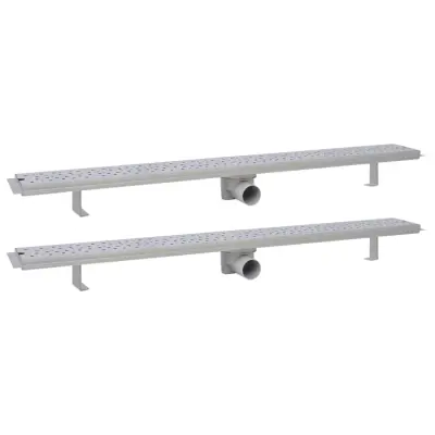 vidaXL Kanaleta za tuš 2 kosa mehurčki 1030x140 mm nerjaveče jeklo