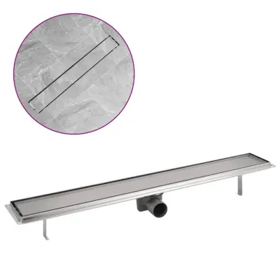 vidaXL Kanaleta za Tuš 830x140 mm Nerjaveče Jeklo