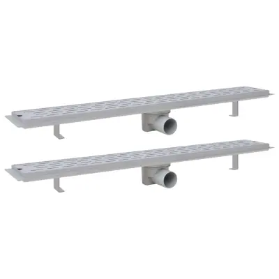 vidaXL Kanaleta za tuš 2 kosa črte 830x140 cm nerjaveče jeklo