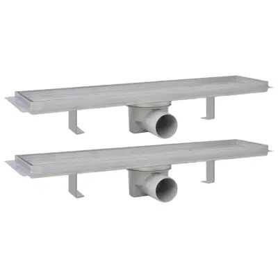 vidaXL Kanaleta za tuš 2 kosa 530x140 mm nerjaveče jeklo