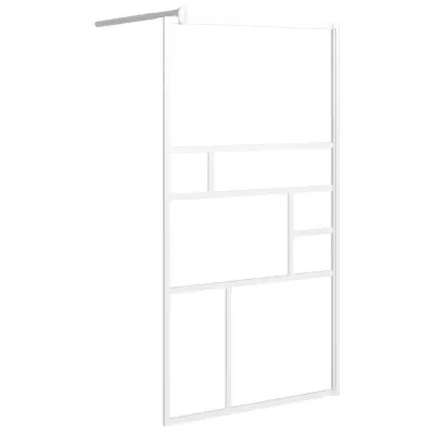 vidaXL Pregrada za tuš 100x195 cm ESG steklo bela