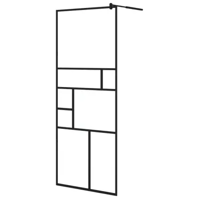 vidaXL Pregrada za tuš s prozornim ESG steklom 80x195 cm črna