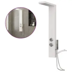 vidaXL Panel za tuš aluminij bele barve