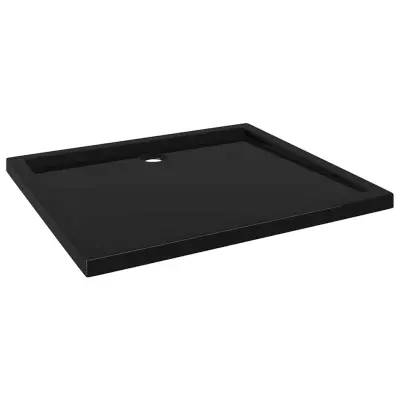 vidaXL Pravokotna ABS tuš kad črna 80x90 cm