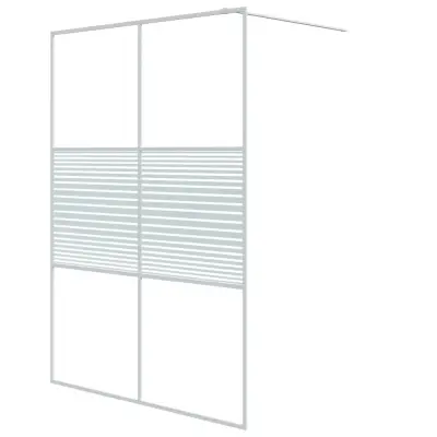 vidaXL Pregrada za tuš bela 140x195 cm prozorno ESG steklo