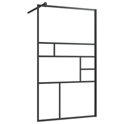 vidaXL Pregrada za tuš s prozornim ESG steklom 90x195 cm črna