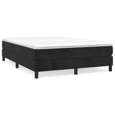 vidaXL Posteljni okvir brez vzmetnice črn 140x190 cm žamet