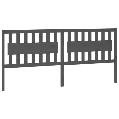 vidaXL Posteljno vzglavje sivo 205,5x4x100 cm trdna borovina