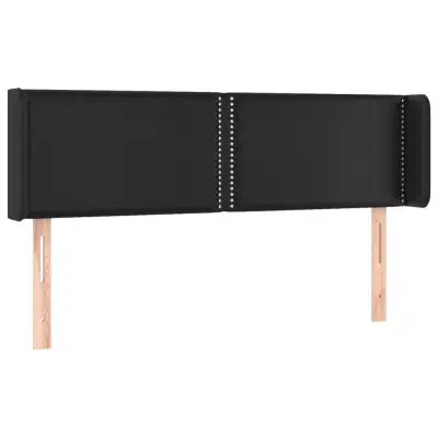 vidaXL Vzglavje z ušesi črno 147x16x78/88 cm umetno usnje