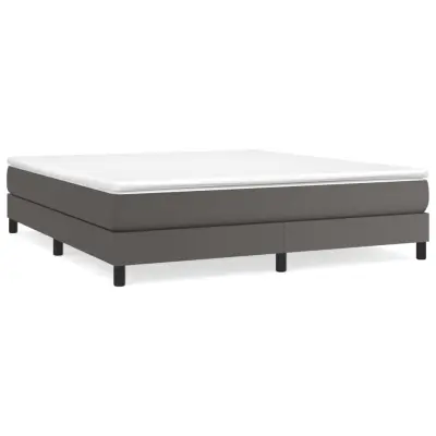 vidaXL Posteljni okvir siv 160x200 cm umetno usnje
