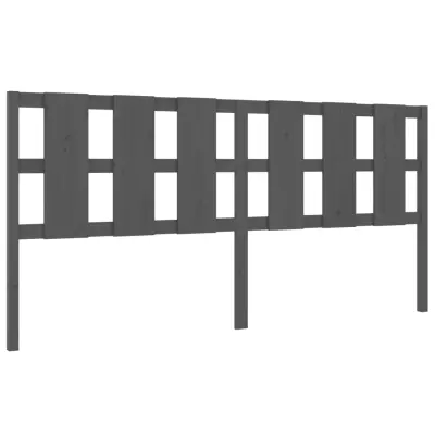 vidaXL Posteljno vzglavje sivo 205,5x4x100 cm trdna borovina