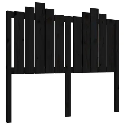 vidaXL Posteljno vzglavje črno 126x4x110 cm trdna borovina