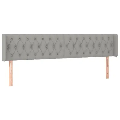 vidaXL Vzglavje z ušesi svetlo sivo 203x16x78/88 cm blago