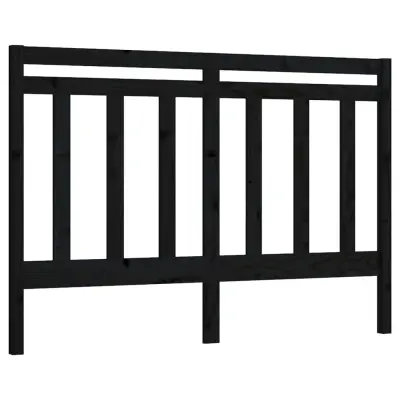 vidaXL Posteljno vzglavje črno 126x4x100 cm trdna borovina