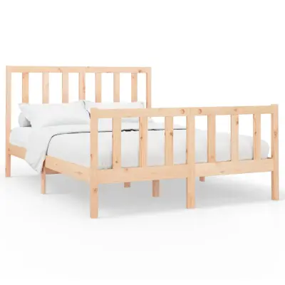 vidaXL Posteljni okvir brez vzmetnice 120x200 cm trdna borovina