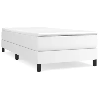 vidaXL Posteljni okvir bel 100x200 cm umetno usnje