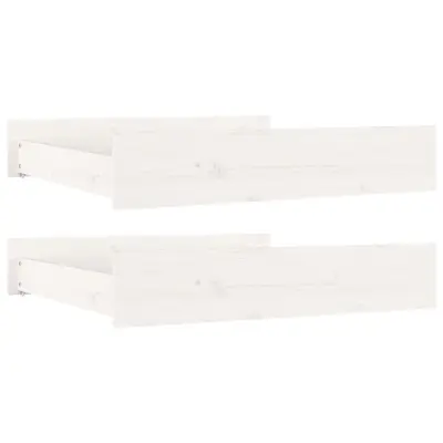 vidaXL Posteljni predal 2 kosa bela trdna borovina