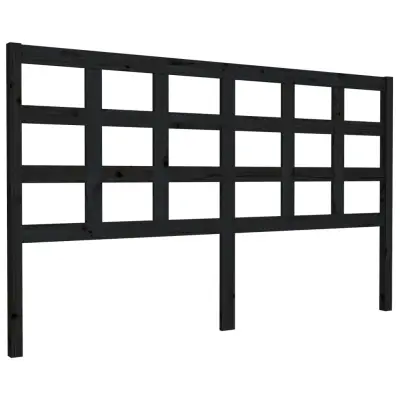 vidaXL Posteljno vzglavje črno 165,5x4x100 cm trdna borovina