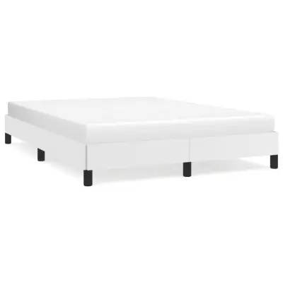 vidaXL Posteljni okvir bel 140x200 cm umetno usnje