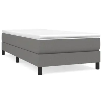vidaXL Box spring postelja z vzmetnico temno siva 90x200 cm blago