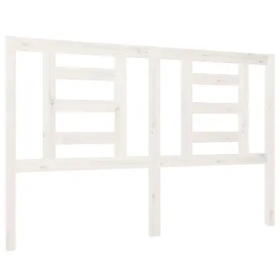 vidaXL Posteljno vzglavje belo 146x4x100 cm trdna borovina
