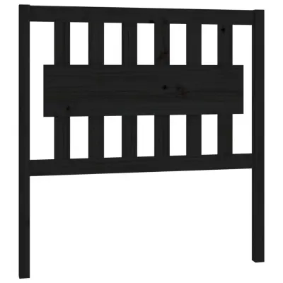 vidaXL Posteljno vzglavje črno 95,5x4x100 cm trdna borovina
