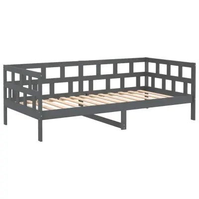 vidaXL Dnevna postelja siva trdna borovina 80x200 cm