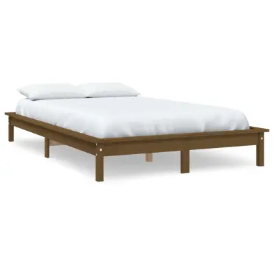vidaXL Posteljni okvir medeno rjav 180x200 cm trdna borovina