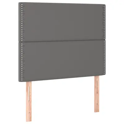 vidaXL Posteljno vzglavje 2 kosa sivo 100x5x78/88 cm umetno usnje
