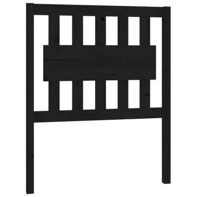 vidaXL Posteljno vzglavje črno 80,5x4x100 cm trdna borovina