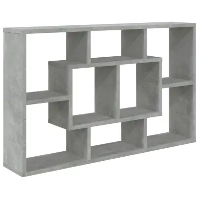 vidaXL Stenska polica betonsko siva 85x16x52,5 cm inženirski les