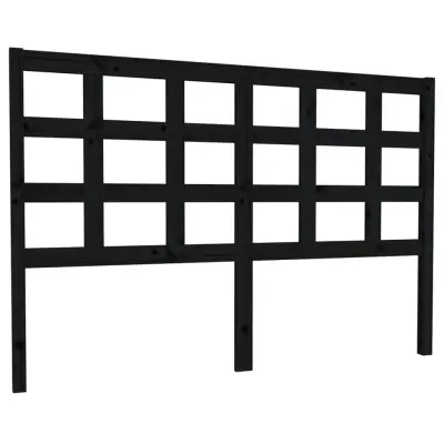 vidaXL Posteljno vzglavje črno 145,5x4x100 cm trdna borovina