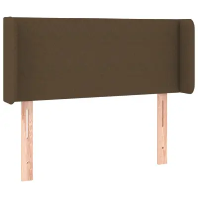 vidaXL Vzglavje z ušesi temno rjavo 83x16x78/88 cm blago