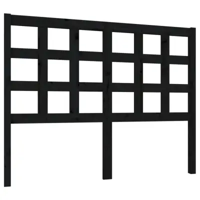 vidaXL Posteljno vzglavje črno 125,5x4x100 cm trdna borovina