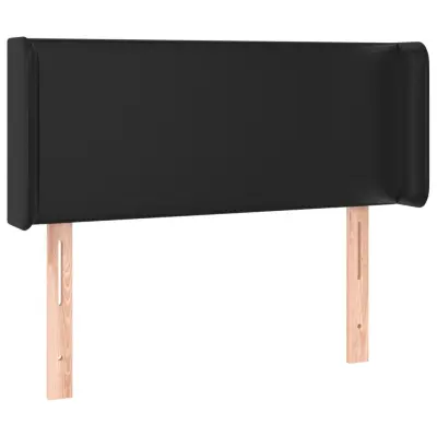 vidaXL Vzglavje z ušesi črno 83x16x78/88 cm umetno usnje